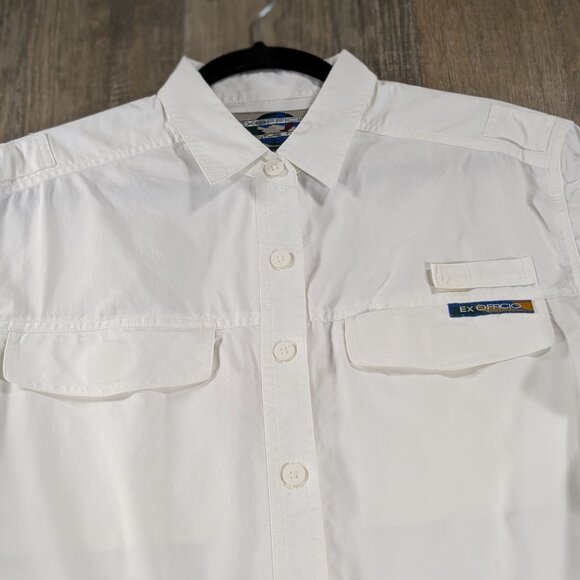 Ex Officio Top Adventure Travel Womens Medium White Button Front Long Sleeve - Picture 3 of 10